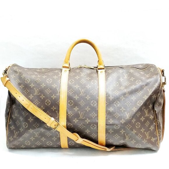 Louis Vuitton LV Boston Bag Keepall Bandouliere 55 Brown Monogram 799-082125 - Picture 1 of 9